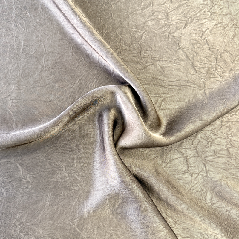 NO1016 Tissu satiné double face imitation acétate plissé à la main