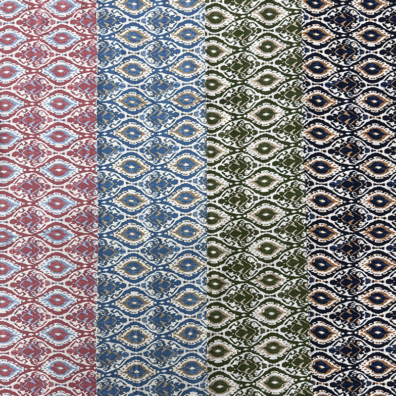 Tissu Rayonne Imprimé 45S – Style Ikat