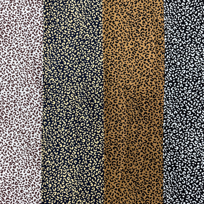 Tissu Rayonne Imprimé 45S – Petit Imprimé Léopard