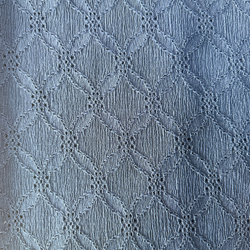 NO7002 Tissu crêpe tricoté en chaîne à motif diamant moderne